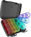 Pill Organizer 3 veces al día, Fullicon Large Weekly Pill Case 7 Day, Daily Pill Box con 21 Compartments, Pill Dispenser Supplement Holder for Pills/Vitamin/Fish Oil - Multi-Colored