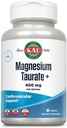 KAL Magnesium Taurate 400mg Plus CoEnzyme Vitamin B6, Chelated Magnesium Supplement, Healthy Muscle Function, Nerve and Heart Health Support, Gluten Free, Vegan, 60-Day Guarantee, 45 Serv, 90 Tablets