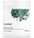 THORNE - Daily Greens Plus - Verdes integrales Polvo con Matcha, Spirulina, Moringa y Adaptógeno, Mushroom y Blends Antioxidantes - Refreshing, Mint Flavor 7.2 Oz - 30 Serviciones
