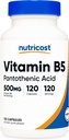 Ácido Pantoténico Nutricost (Vitamin B5) 500mg, 120 cápsulas