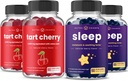 NutraChamps Tart Cherry (2 Pack) & Sleep Gummies (2 Pack) Bundlle for Sleep & Muscle Support