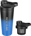 Briqueta DIW 24 oz Shaker,Botella mezcla de acero inoxidable con diseño libre de ruido, Copa de metal aislado para mezclas de proteínas y entrenamiento previo,Gym Cup Shaker(Black ventaja)