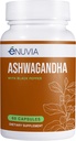 Suplemento de Ashwagandha - Alivio Natural y Soporte de resistencia para ayudar a la tensión 60 cápsulas Pure Root con extracto de cobre negro para la absorción mejorada Vegan, hecho en los EE.UU.