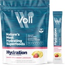 Voli Electrolytes Powder Packets ← No Añadido Sugar Electrolyte Drink Mix for Hydration ¦ Keto & Fasting Friendly, Natural Superfoods & Minerals ← Strawberry Lemonade, 15-Count