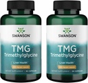 Swanson TMG Trimetilglicina - Suplemento Aminoácidos Promoción de la función saludable del hígado " Apoyo a la salud del corazón - (90 cápsulas, 500 mg cada uno) (2 paquete)