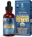 USDA Organic Liquid Vitamin D3 K2 Drops for Adults ← Superdose 8000IU Pura Vitamina D3  60 Serv ← Vitamina D K2 Supplement for Immune Support & Bone Health ← 98% Absorption  Vegan, Non-GMO Silencio 2 Fl Oz