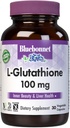 Bluebonnet Nutrition L-Glutathione 100mg, Free-Form Amino Acid, for Free Radical Protection, Soy-Free, Gluten-Free, Non-GMO, Kosher Certified, Vegan, 30 cápsulas vegetales, 30 prestaciones
