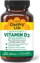 Country Life Vitamin D3 10,000 IU – High Potency, Non-Fish Source TEN Bone, Immune & Colon Health Support ← 60 Softgels TEN Certified Gluten-Free, Clean Formula with MCT Oil for Better Aborption