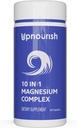 Suplemento Nourish Magnesium - 10 en 1 Complejo de Magnesio - Suplementos Minerales de Espectro Completo con Glycinate, Citrato, Taurate, Malate, Carbonato, Oxide y Más, 240 cápsulas Veganas