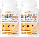 Probióticos para Mujeres &amp; Hombres, 300 millones de millones de francos CFU 11 Strains + Enzimas vegetales orgánicos " , Probiótico para Salud Digestiva, Gas " Bloating, Immune, Gut Health for Women " Men, Shelf Stable, 120 Caps