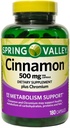 Spring Valley Cinnamon 500mg Metabolismo Apoyo