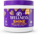 Wellness Barkin' Bacon Flavored Soft Chew Skin &amp; Coat Suplementos para perros, 90 Conde
