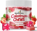 Bovine Colostrum Soft Chews Suplemento con probióticos para Gut Health, Bloating, Immune Support, Skin, Hair Growth and Beauty - Strawberry Flavor (60 Servings)
