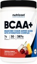 Nutricost BCAA + Hydration Powder (Tropical Punch) 30 Servimientos - Aminoácidos de cadena ramificados con complejo de hidratación - Gluten-Free, Non-GMO