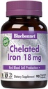 Bluebonnet Nutrition Chelated Iron 18 mg - non-constipating Iron - Soy-Free, Gluten-Free, Non-GMO, Kosher Certified, Dairy-Free, Vegan - 90 Vegetable Capsules, 90 Serviciones