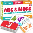 ABC Learning Flash Cards for Toddlers 2-4 Years Old - 60 Flashcards Toy for Kids Ages 1-3-5 by Quokka - Alphabet Numbers Colors Letters Animals Learn Activities - First Words Educational Game