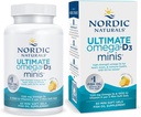 Nordic Naturals Ultimate Omega Mini D3, Lemon Flavor - 60 Mini Soft Gels - 1120 mg Omega-3 + 1000 IU Vitamina D3 - EPA & DHA - Promociona Brain & Heart Health - 30 Serviciones