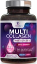Multi Collagen Supplement 2400 mg - Types I, II, III, V & X Multi Collagen Peptides Pills for Women ' Men, Hydrolyzed Collagen Supplements, Hair, Skin, Nail, & Joint Support Supplement - 180 Capsules