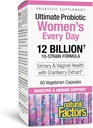 Factores naturales Ultimate Probiotic Women's Every Day - Digestive Health Support Supplement - Probiotic Supplement for Urinary Tract &amp; Vaginal Health Support - 60 Vegetarian Capsules (60 Servings)