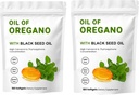 2 Pack Oil of Oregano Softgels, 2 in 1 Oil of Oregano with Black Seed Oil 200mg, Gluten Free