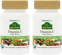 NaturesPlus Fuente de Life Garden Vitamina C - 60 cápsulas Vegan, Pack de 2 - Soporte de sistema inmunitario - Certified Organic, Non-GMO, Gluten Gratis - 60 Total Servings