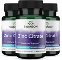 Citrato de zinc Swanson - Suplemento Mineral Promoción Visión saludable &amp; Sistema de inmunología Salud - Fórmula natural Apoyo Wellness general - (60 cápsulas, 50 mg cada uno) 3 Pack