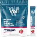 Voli Electrolytes Powder Packets ← No Añadido Sugar Electrolyte Drink Mix for Hydration ¦ Keto & Fasting Friendly, Natural Superfoods & Minerals ← Raspberry 15-Count