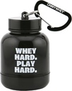 ONMYWHEY - Protein Powder &amp; Supplement Funnel Keychain, Portable To-Go Container for The Gym, Workouts, Fitness, &amp; Travel - TSA Aprobado, Whey Hard Play Hard Play