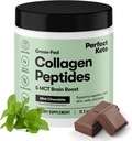 Perfect Keto Collagen Protein Powder con MCT Oil - Grasfed, GF, Multi Suplemento, Mejor para las dietas Ketogénicas, Usar como Keto Creamer, en Café y Shakes para Hombres Mujer (Mint Chocolate)