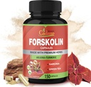 Ecológico Cadane Forskolin Suplemento Capsules - 5in1 Concentrado con Turmeric Curcumin, Arjuna, Garcinia Cambogia y Té Verde - 150 cápsulas para 5 meses de suministro
