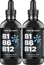 B1 B6 B12 Vitamina Liquid Drops - Nerve, Energy, Brain Support Supplement - Fruity-Like Flavor - Methylcobalamin, Thiamine, Pyridoxine (2)