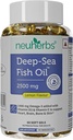 Neuherbs Deep Sea Fish Oil (60 Softgels) Omega 3 Suplemento Triple Strength 2500 Mg para el músculo, las articulaciones, el corazón y el apoyo cognitivo Silencio No Fishy Burps with Lemon Flavour for Men &amp; Women TEN (Pack of 1)