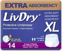 LivDry Adult XL Incontinence Underwear, Absorbency Adult Diapers, Leak Protection, X-Large, 14-Pack