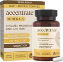 Accentrate Minerals - Suplemento Magnesio para Niños - Magnesio Chelated Iron Zinc (Mg Zn Fe) – Suplemento Mineral de Bienestar Mental para Focus, Mood &amp; Brain Support – Bioavailable – 60 cápsulas
