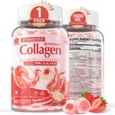 Collagen Peptide Gummies for Women &amp; Men Sugar-Free, Multi Collagen Hydrolyzed w / 1500mg Protein Tipo I,II,III,V,X, 5000mcg Biotina, Metilada B12, Vitamina C A E D3 B6 para uñas de pelo de piel, Bone, 60Cts