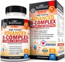 Complejo de vitamina B con vitamina C para la absorción máxima - Metilcobalamina b12 &amp; Folate Folic Acid Suplemento - B1 B2 B3 B5 B7 B9 para la energía inmune &amp; Nervous System Support - Non-GMO, 60 cuentan