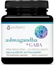 Youtheory Ashwagandha + GABA - Uses Organic KSM-66-1,000 mg Ashwagandha & 100 mg GABA - Cortisol, Energy, Stress &amp; Memory Support Supplement - 60 Vegetarian Capsules (30-Day Supply)