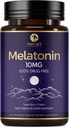 Melatonina 10mg Suplementos de disuelve rápidos, Suplemento de Apoyo al sueño para adultos - Extra Strength 10 mg Melatonin Tablet for Restful Sleep Support, Strawberry Flavor, Sugar-Free Non-GMO - 60 Day Supply