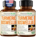 Suplemento Turmérico de Curcumina con Boswellia Serrata, Ginger Root, Organic Turmeric Powder " Black Pepper - 95% Curcuminoids Suplemento Turmérico con Boswellia Extract - Gluten Free Tumeric Caps 2-Pack