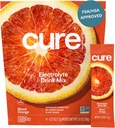 Cure Hydration ¦ Plant-Based Electrolyte Drink Mix ← No Añadido Sugar ← FSA-HSA ← Dehydration Relief Powder Made with Coconut Water ← Non-GMO Silencio Vegan tención Pouch of 14 Packets - Blood Orange