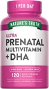 La Verdad de la Naturaleza Vitamina Prenatal para las Mujeres ← 120 Softgels ← Non-GMO & Gluten Suplemento Multivitamínico gratuito con DHA y ácido fólico