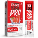 PURE KICK PRO Hydration Electrolyte Drink Mix, Strawberry Ice Pop, Incluye 1 Caja con 6 Packets en cada caja