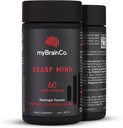 myBrainCo. Mente Sharp - Suplemento cerebral nootrópico para la memoria & Focus - Herbs adaptogénicos " Nootropics to Support Brain Health - Rhodiola, Gingko, Phosphatidylserine and More (60 Vege-Capsules)