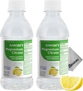BASICOS 2Pack Swan Lemon Magnesium Citrate Oral Solución 10 oz- Suplemento laxante para el alivio del estreñimiento, regularidad - Bono Microfibra Cloth