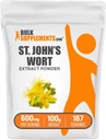 BulkSupplements.com St. John's Wort Extract - St. Johns Wort Supplement, Herbal Supplement for Mood - Vegan & Gluten Free, 600mg per Serving, 100g (3.5 oz) (Pack of 1)