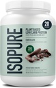 Isopure Plant-Based Protein Powder, Lactose Free, Gluten Free, With Iron, Chocolate, 20g Plant Protein Por Serving, 1.37 Lbs, 20 Servings