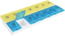 EZY DOSE Pill Organizador semanal AM/PM (7 días), Planificador de Medicina, Caso de Vitamina/Box, 2X-Large Locking Compartments to Secure Prescription and Prevent Accidental Spilling, Blue and Yellow, BPA Free