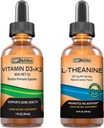 SBR Nutrition D3+K2 y L-Theanine Bundle Vitamin D3K2 (MK7) Liquid Drops, Peppermint, 1oz ANTE L theanine 225mg Liquid Drops, 2oz  durable for Adults &amp; Kids ← Non-GMO, Gluten Free