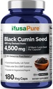 NusaPure Full Spectrum Black Cumin Seed 10:1 Extracto, 450 mg Equivalente a 4.500mg 180 Veggie Powder Caps Non-GMO, Vegan Non-Oily
