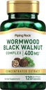 Piping Rock Wormwood Black Walnut Capsules 400mg  vírgenes 120 Conde ← Herbal Extract Complex ← Non-GMO, Gluten Free Supplement